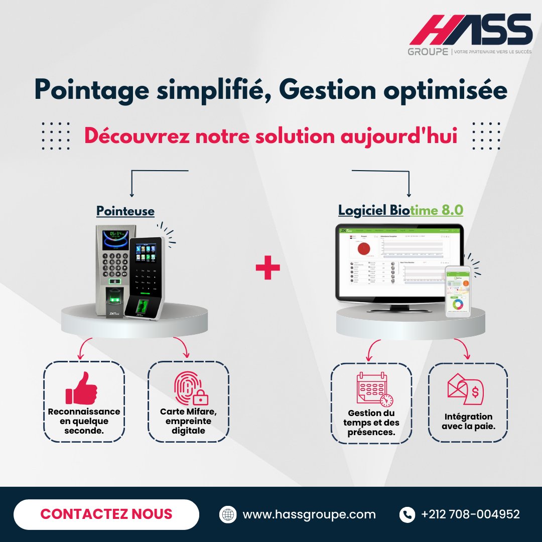 Hassgroupe - ⏰🖥️🔒 Découvrez notre système de pointage complet ! ⏰💡 Avec ...