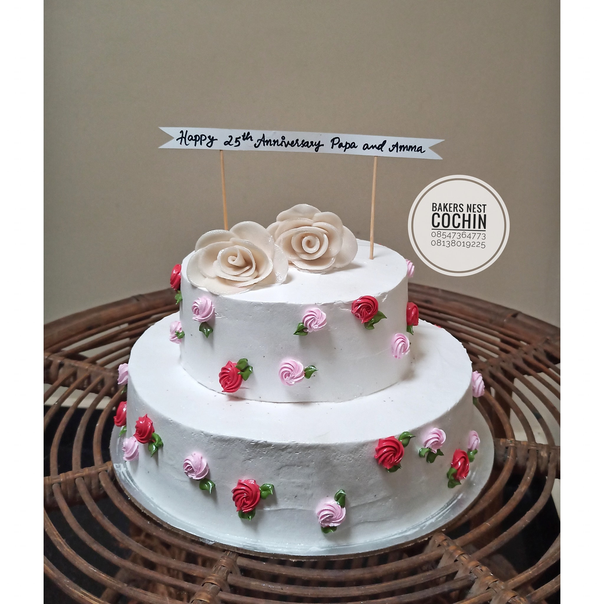 A Simple 25th Anniversary Cake Done Bakers Nest Cochin Facebook