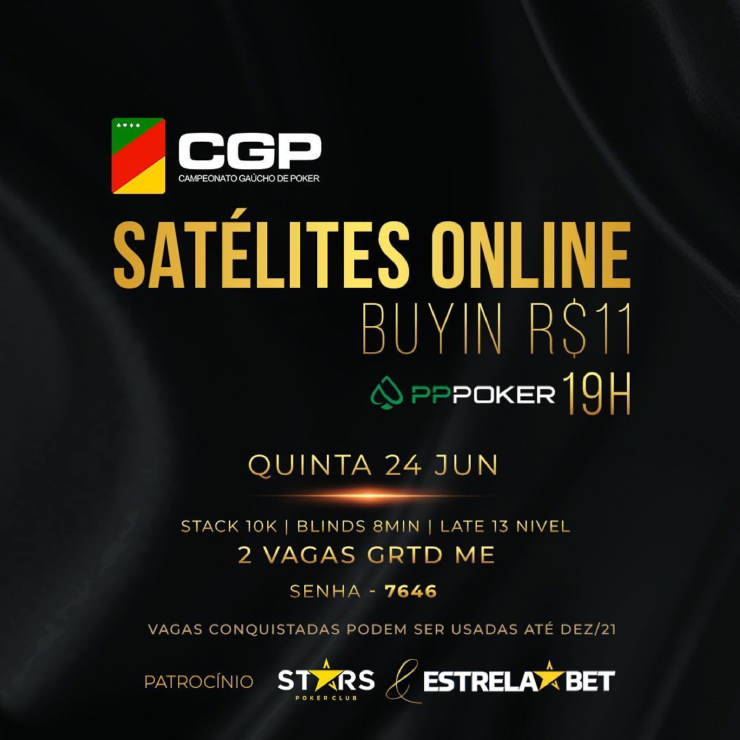 Cgpoficial - *Satélite Vagas para Main Event CGP* Nesta... | Facebook
