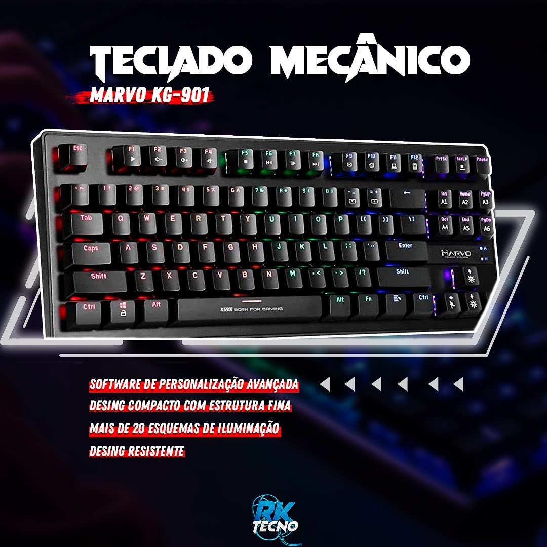rktecno - Teclado mecânico Marvo Scorpion 🦂 - Design compacto com ...