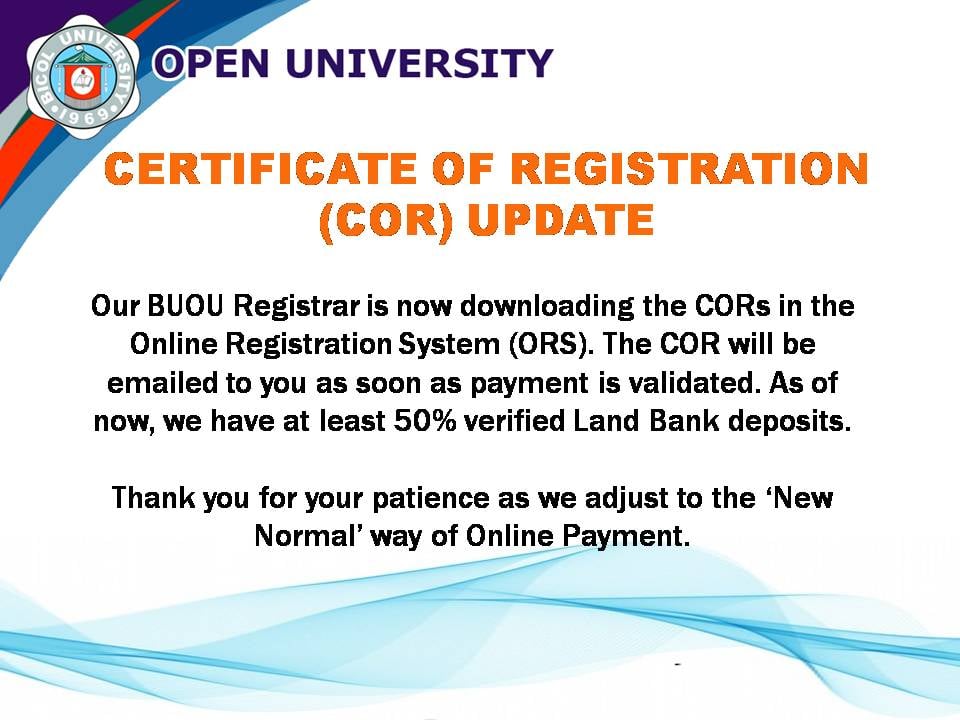 CERTIFICATE OF... - Bicol University Open University