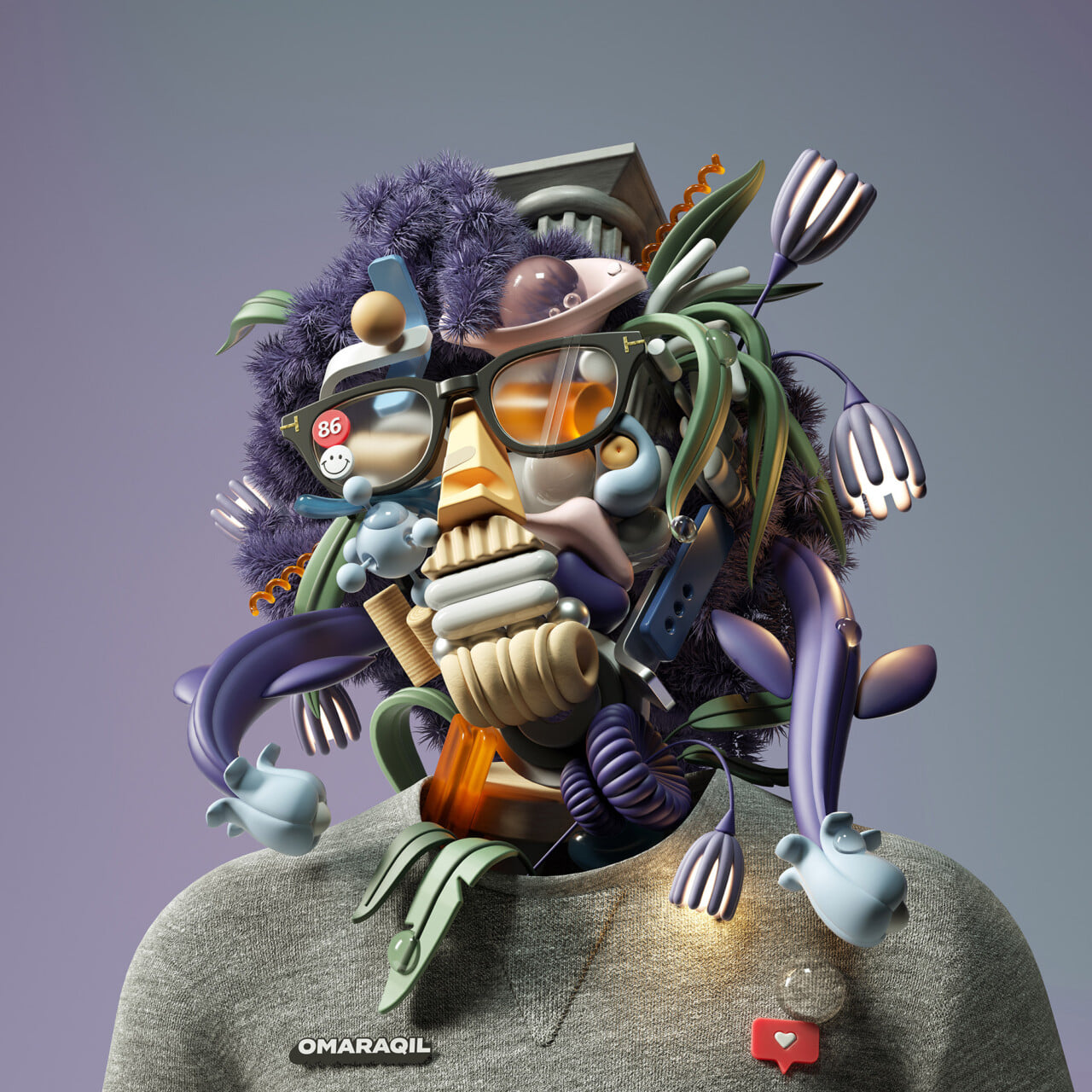Uptv. - Digital Renderings Collage 3D Objects into...