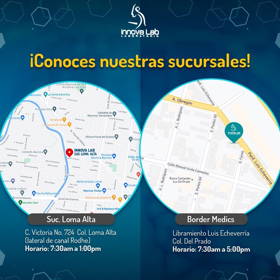 Conoce nuestras sucursales y... - Laboratorio Innova Lab
