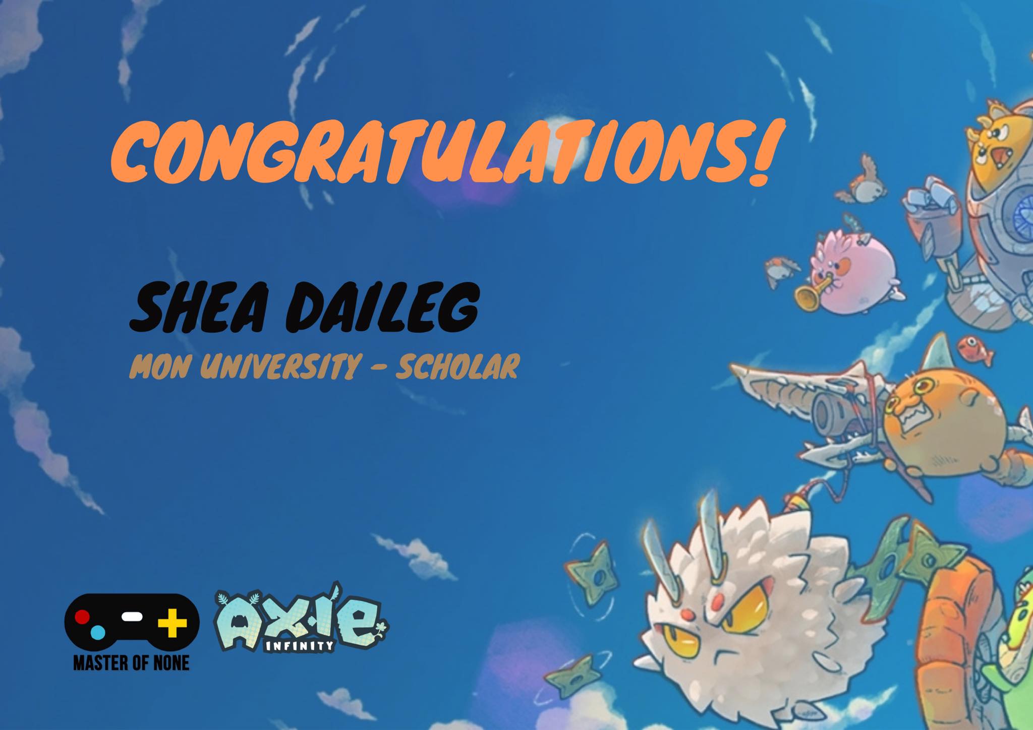 Congratulations to our new scholar!... - The Master Of None | Facebook