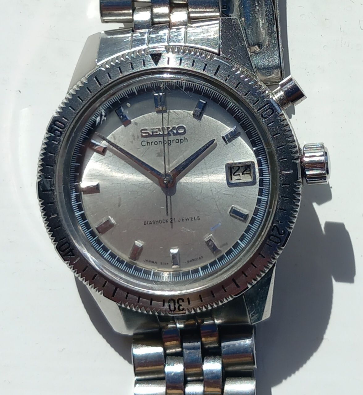 Seiko 45899 Olympic Tokyo 1964 watch with patina dial
