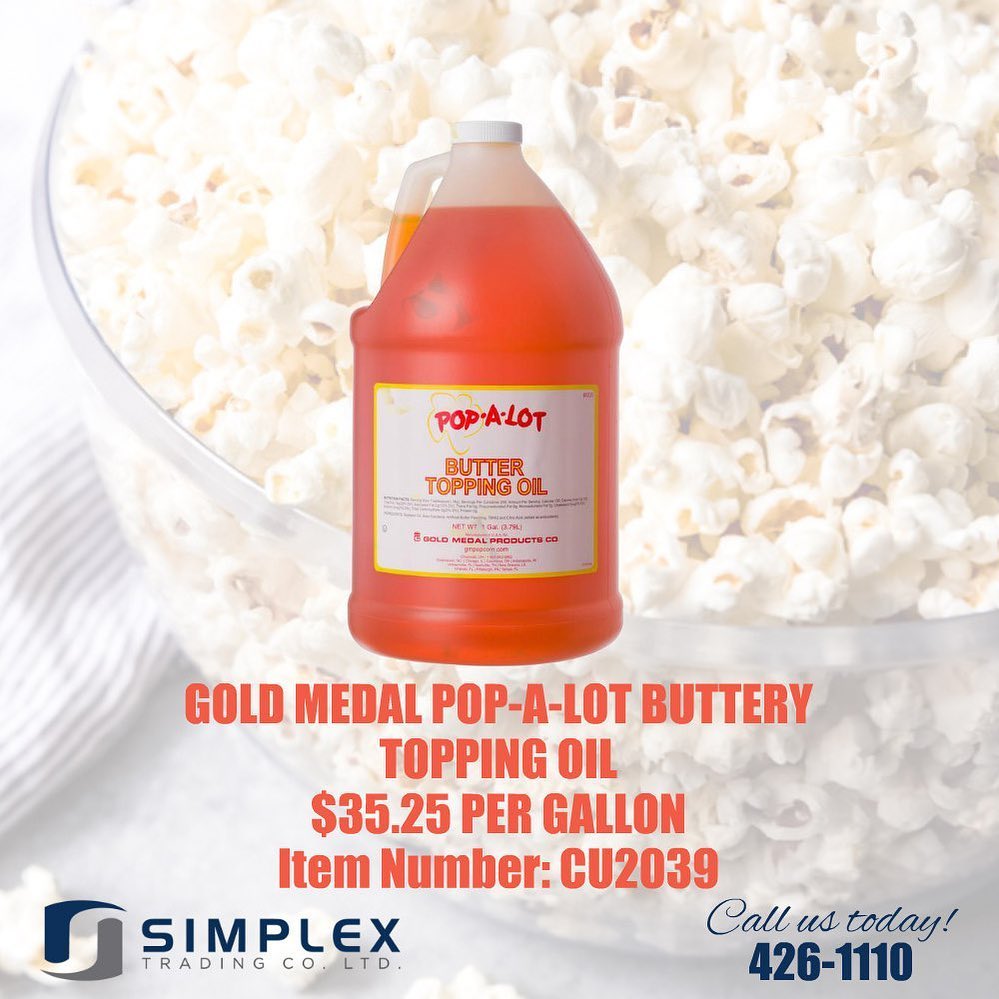 Simplex - Gold Medal Pop-A-Lot popping oil now available! . . . . . # ...