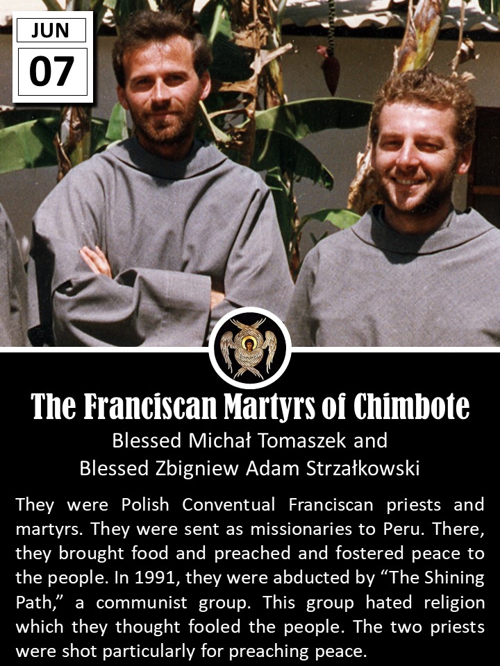 HagiograFaith - JUNE 7: THE FRANCISCAN MARTYRS OF CHIMBOTE Blessed ...