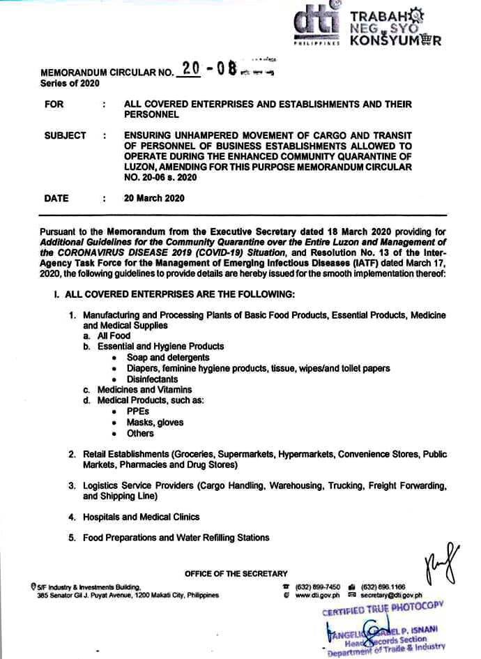 PortCalls - LOOK: Revised DTI memo states explicitly that... | Facebook