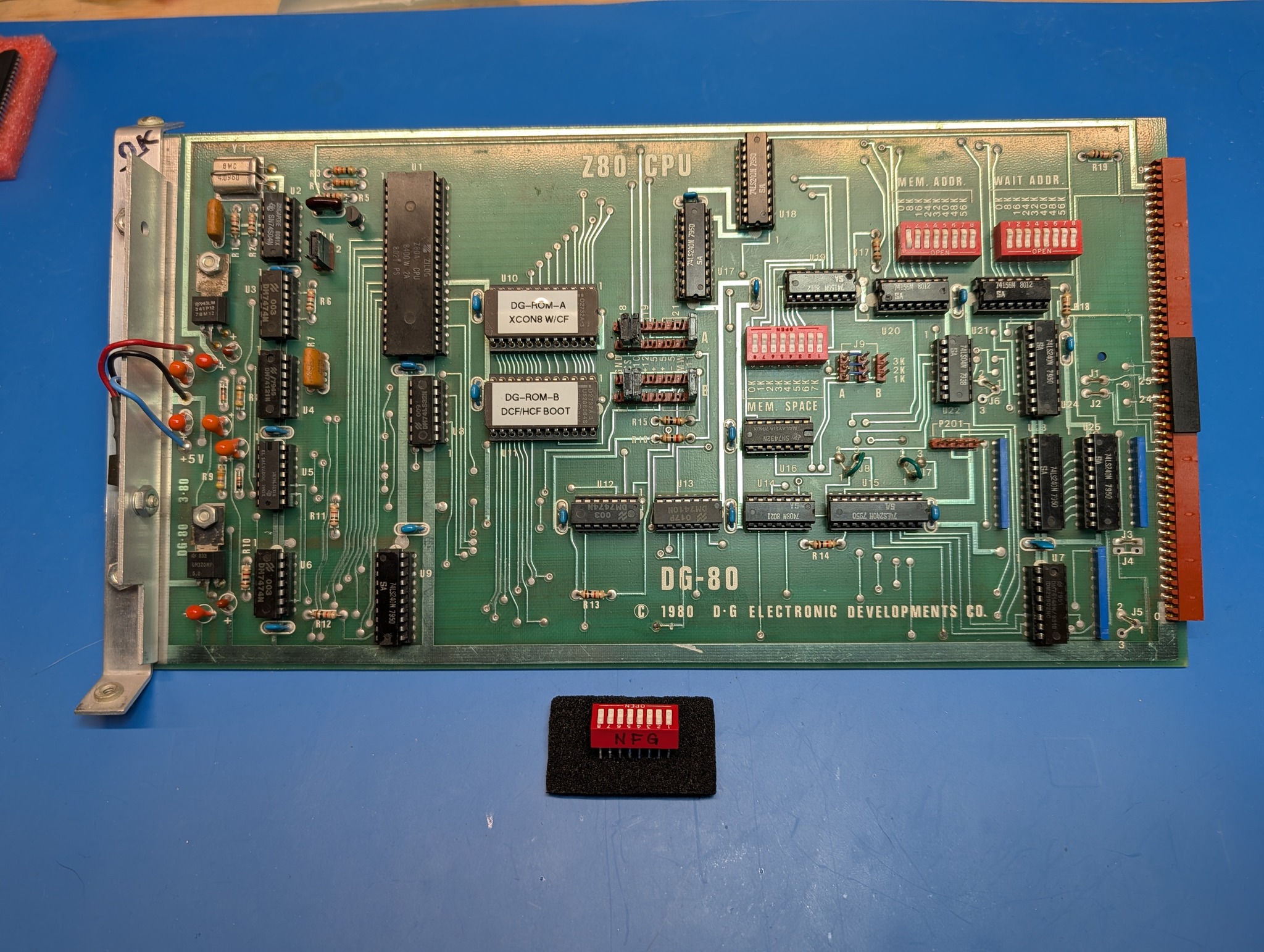Troubleshooting a faulty DG-80 Z80 CPU board's memory configuration
