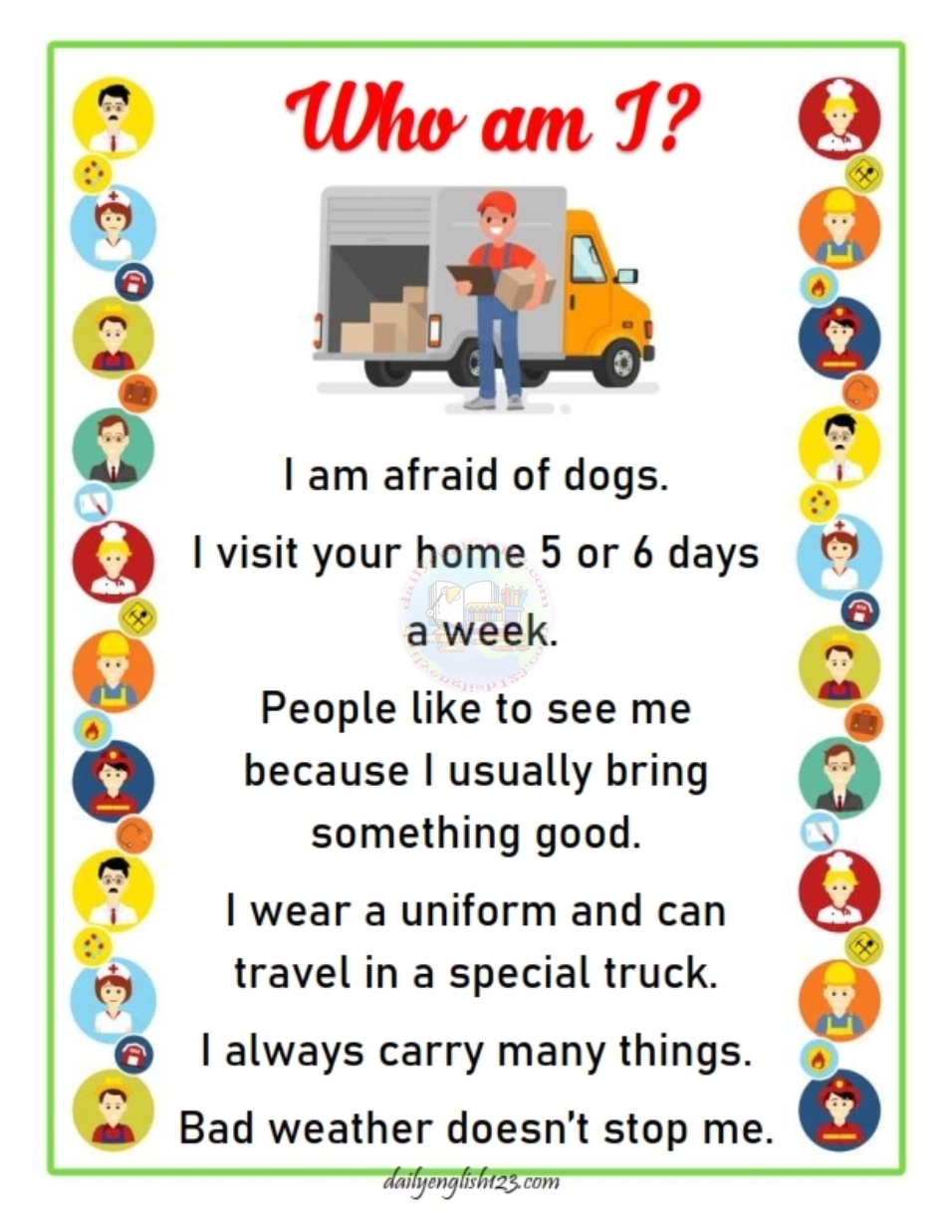 Worksheets4kids - Riddle about jobs (12 pages). Free...