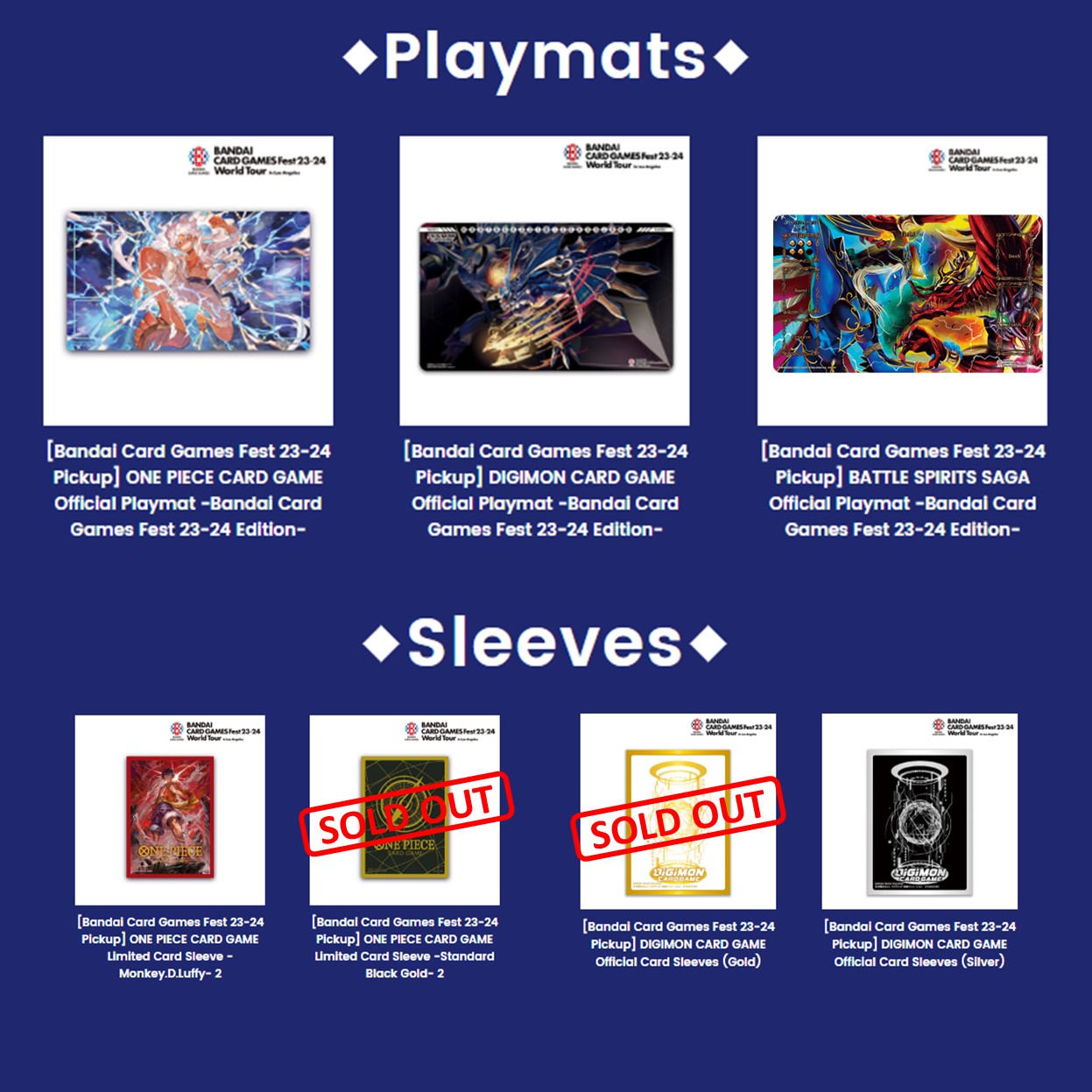 Here are the promos for Bandai Card Games Fest 26-27!