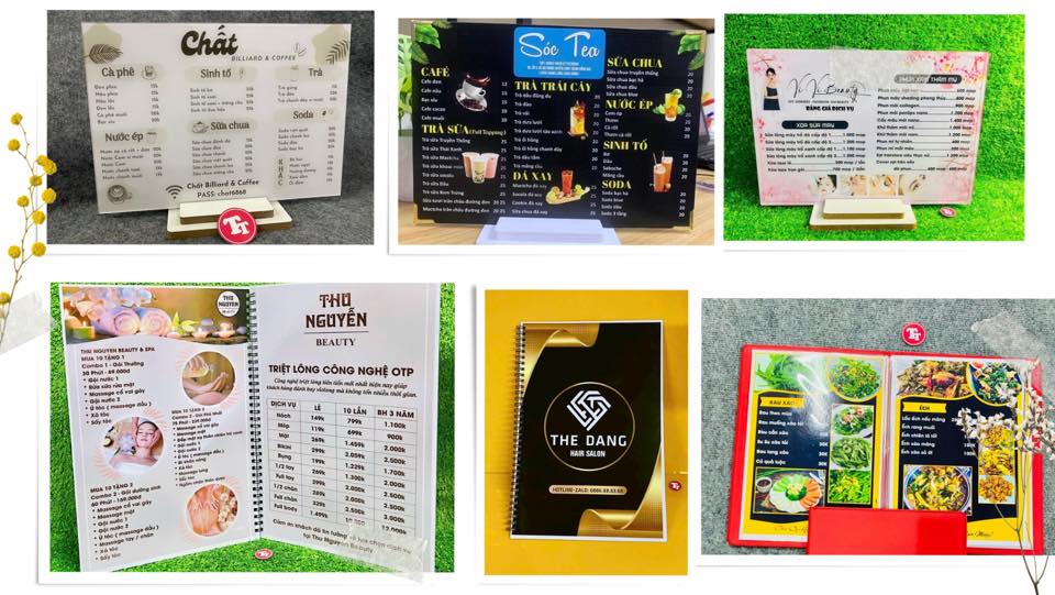 MENU QUẦY - MENU QUYỂN - MENU TỜ - TỜ RƠI THIẾT KẾ THEO YÊU CẦU