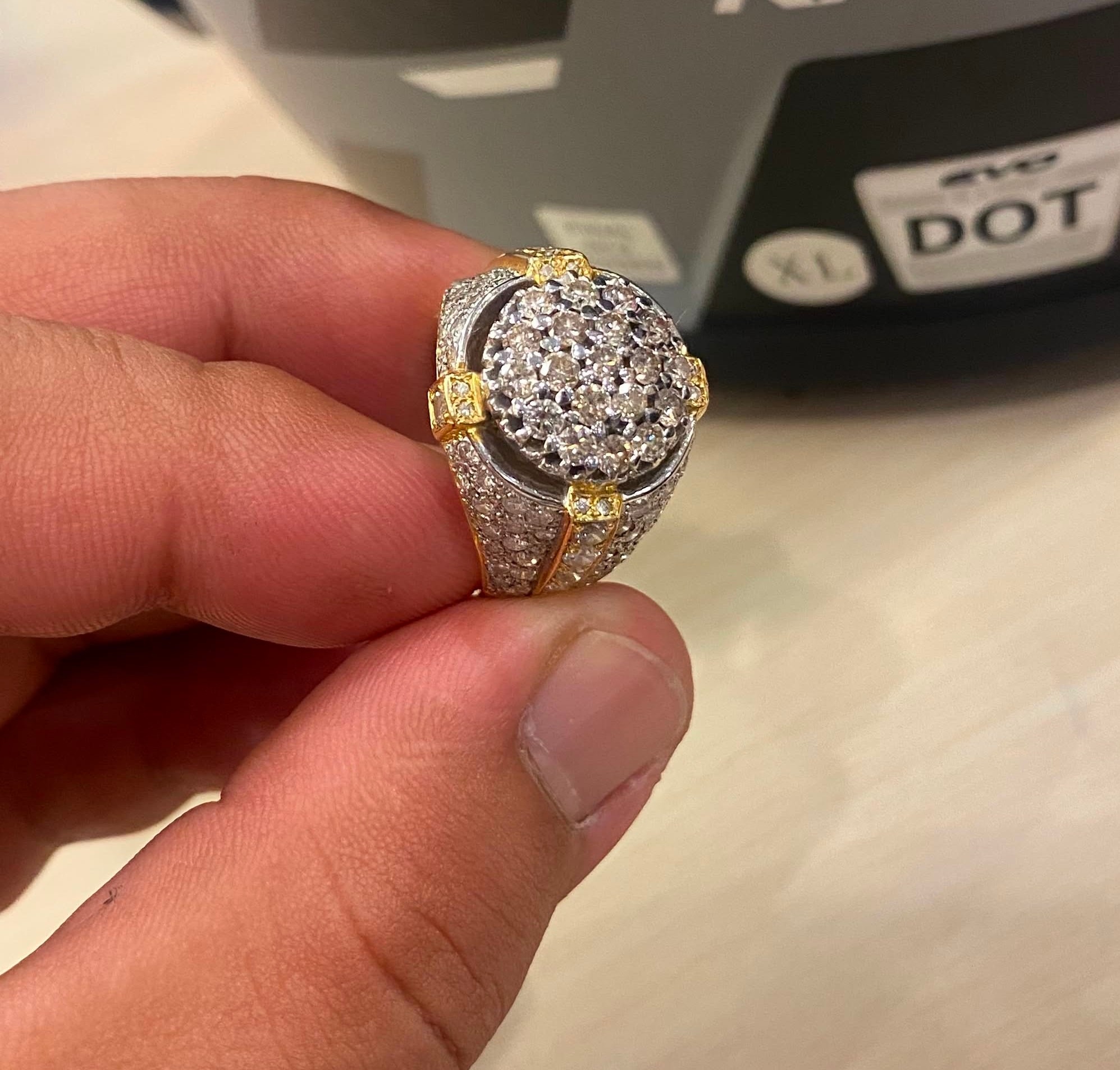 14k Mens Ring Diamond Stones 10.2g Size 10
