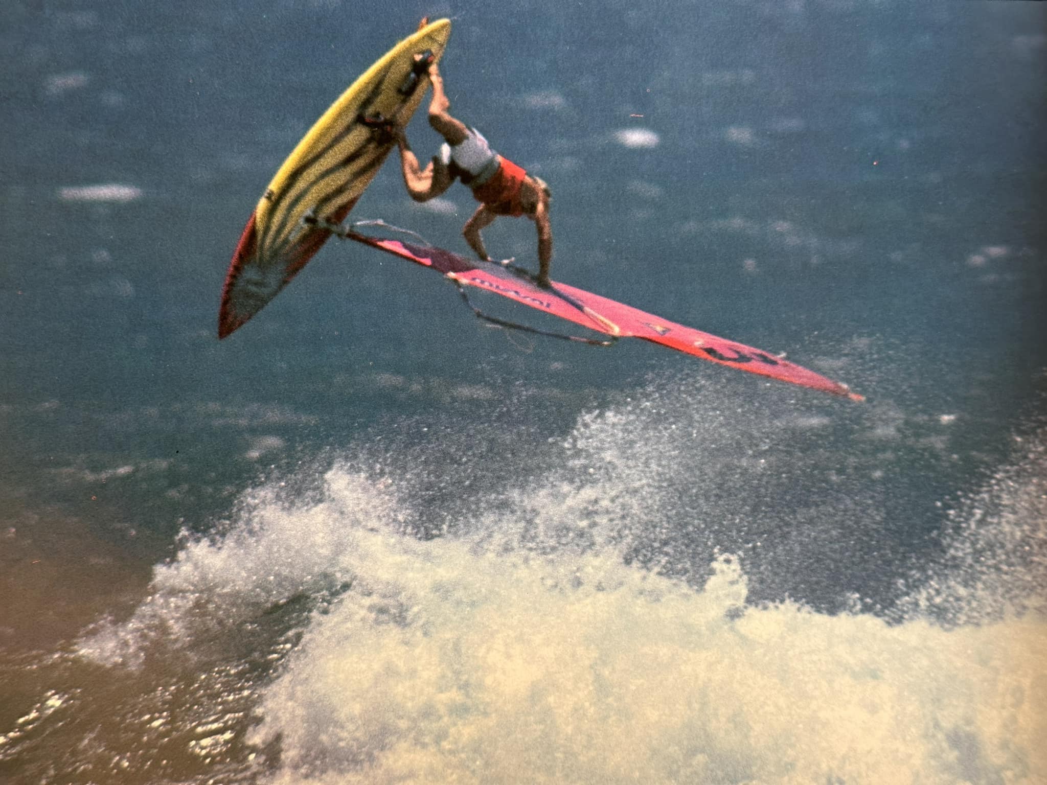 Naish on the beach at Diamond Head Oahu. 1984 World Cup . I was