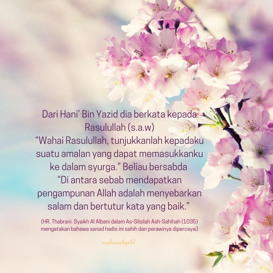 Rayhanah Gold - Keutamaan menyebarkan salam dan bertutur... | Facebook
