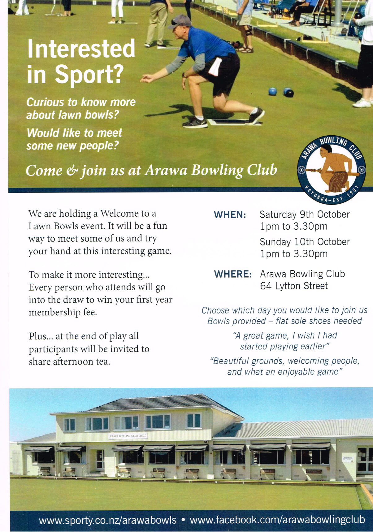 Arawa Bowling Club and Community Recreation Centre | Facebook