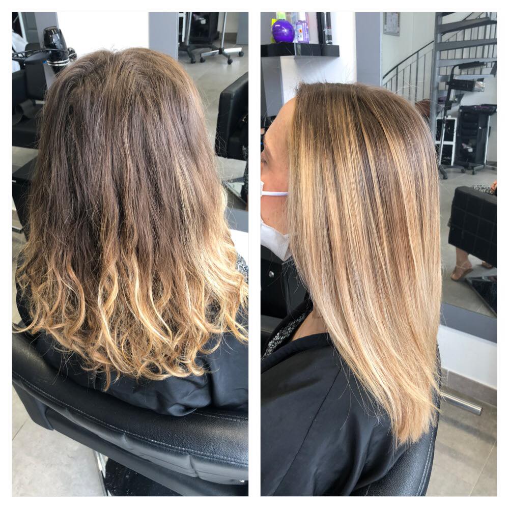 Patine Cheveux Brun Avant Après