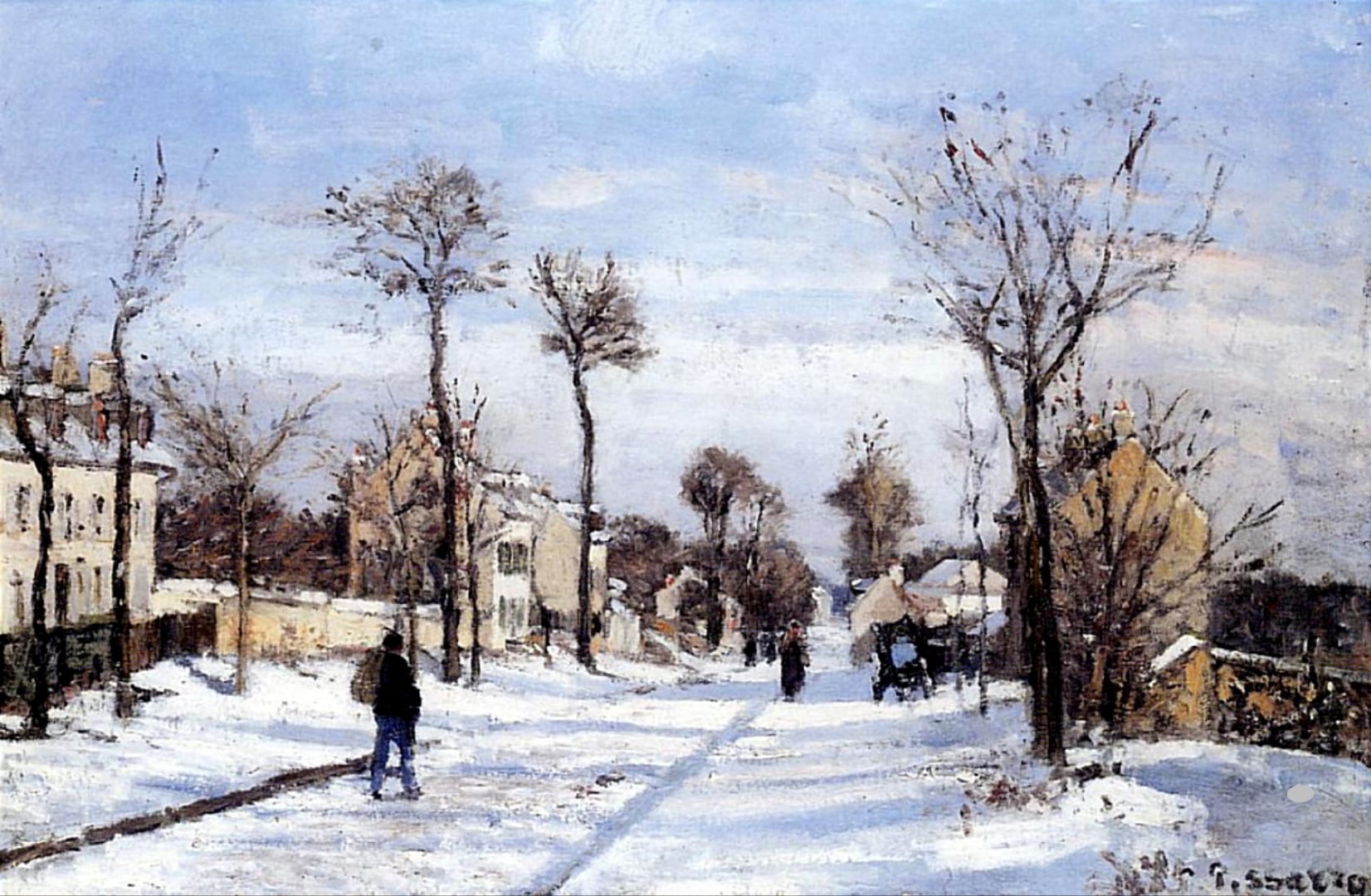 Camille Pissarro The Route de Versailles, Louveciennes, in the