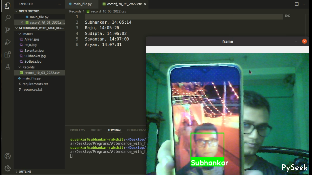 PySeek - Build a Face Recognition Attendance System using... | Facebook