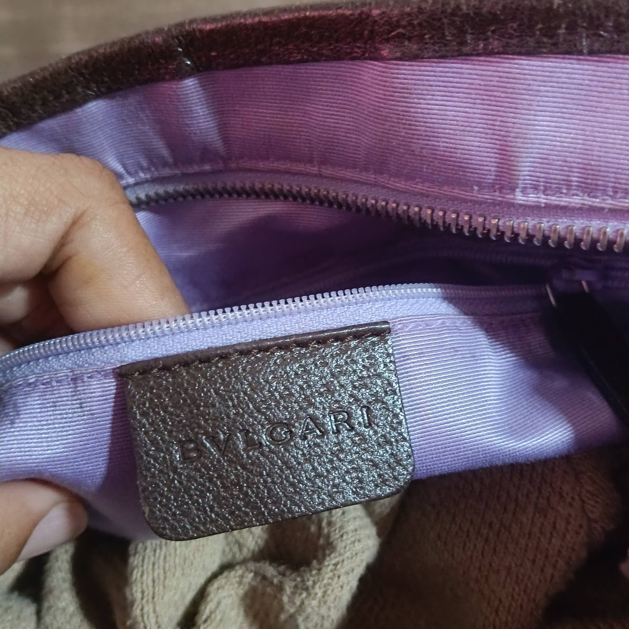 Authentic BVLGARI Signature Canvas Shoulder Bag 100% original 