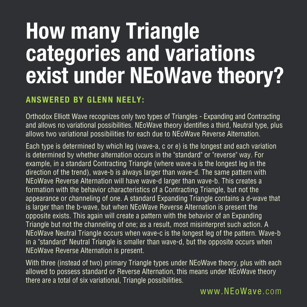 NEoWave, Inc. - How many Triangle categories and...
