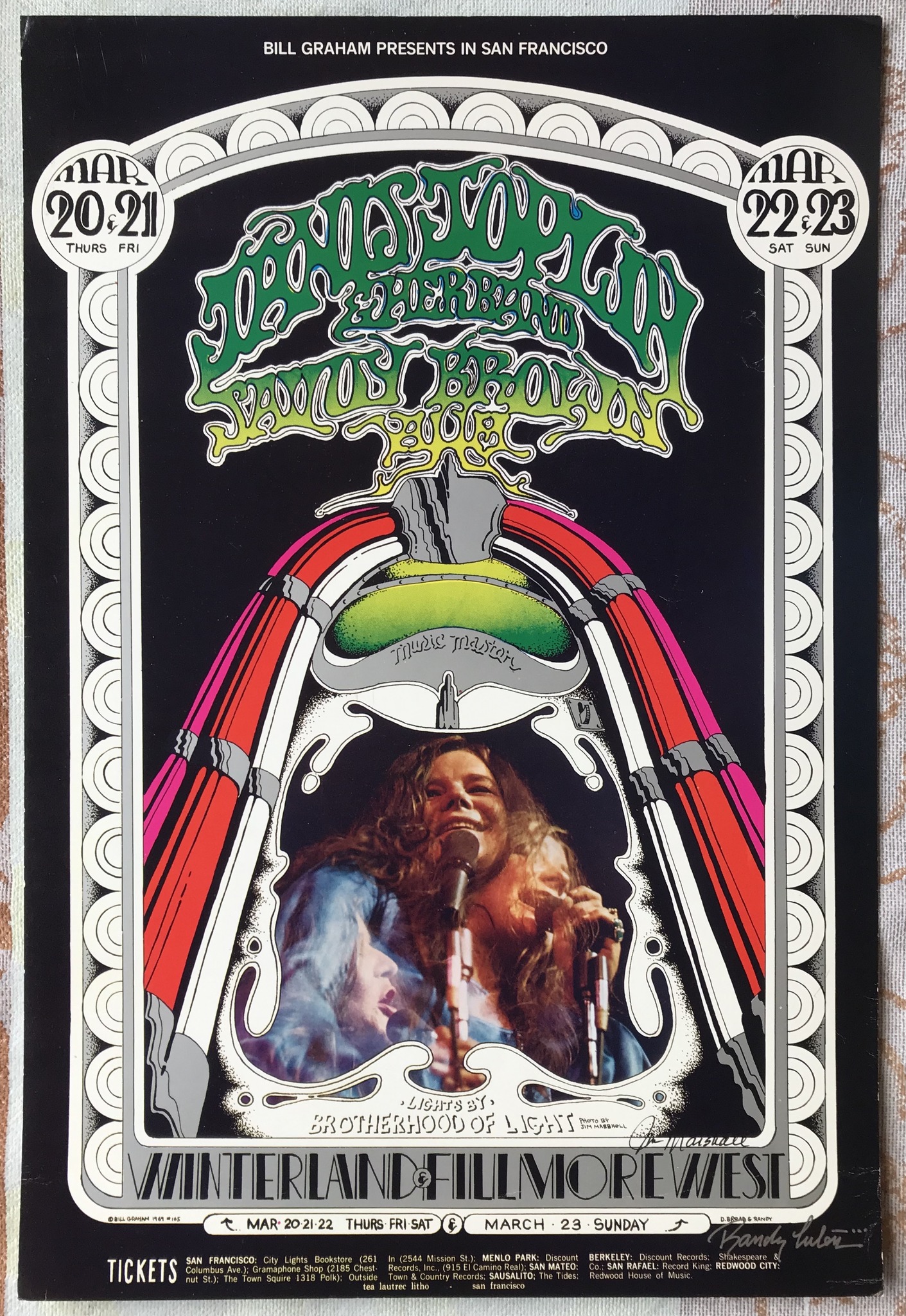 A poster I have of Janis Joplin at the Auditorium Theatre