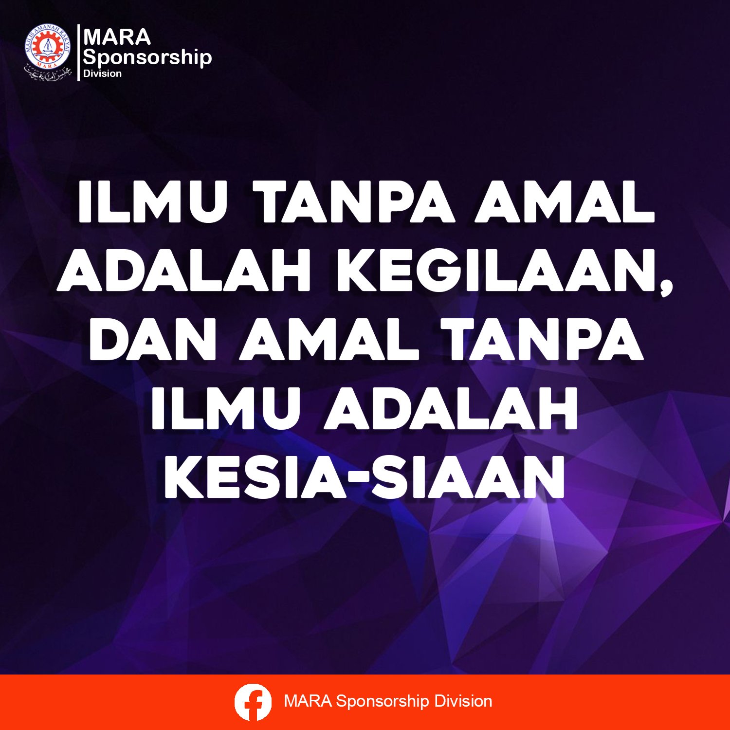 Assalamualaikum Dan Salam Pagi... - MARA Sponsorship Division | Facebook