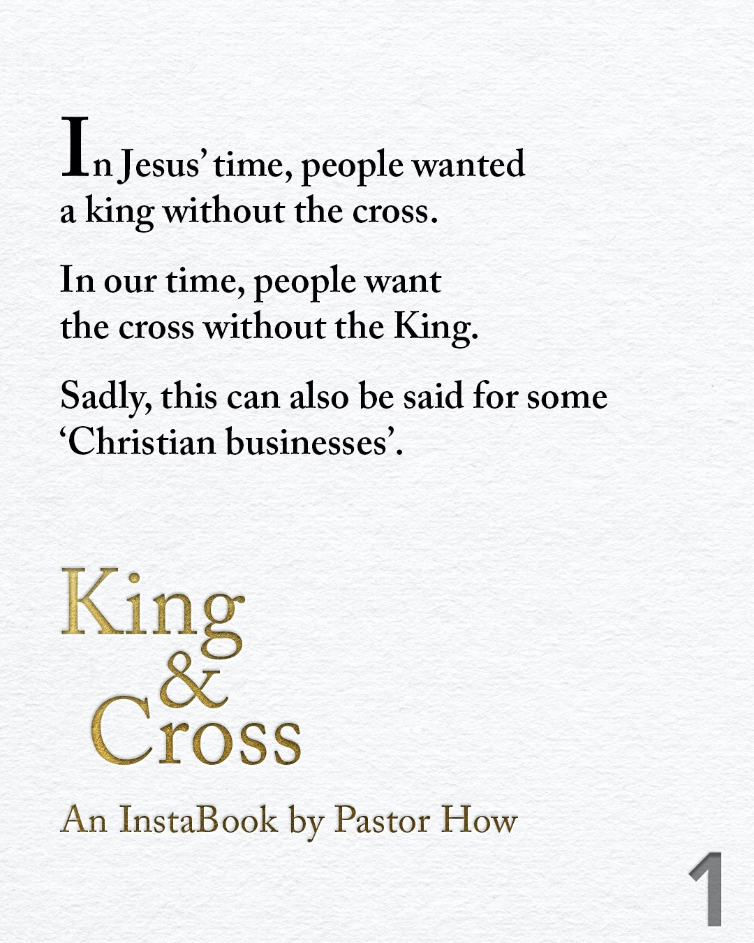 Pastor How - 我禱告 TCAcoustic 能同時彰顯國王和十字架。所以 TC 得到 Great... | Facebook