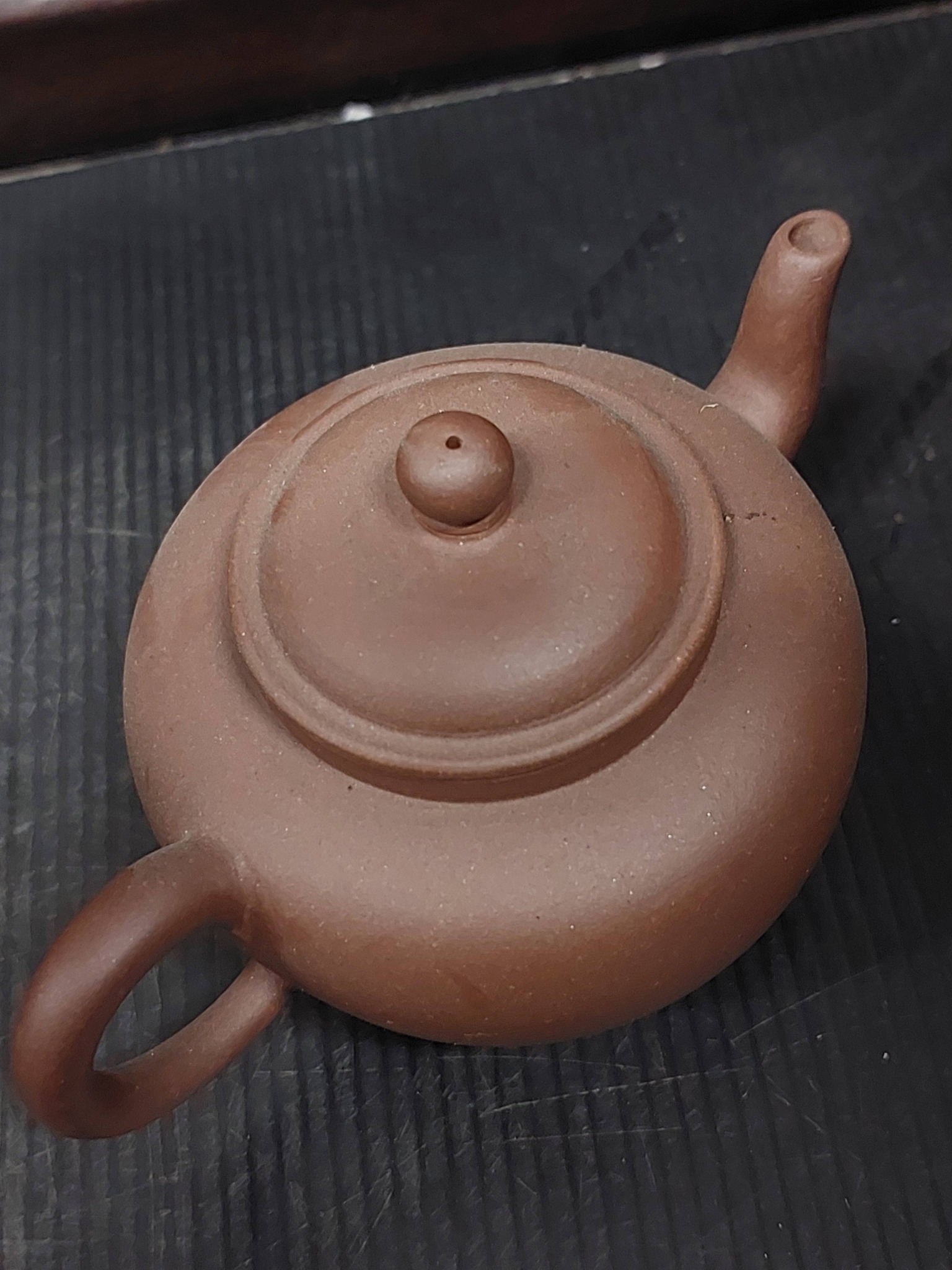 80年代紫砂一厂高汤婆壶底款中国宜兴紫泥, 160cc 完整，品相如图，有