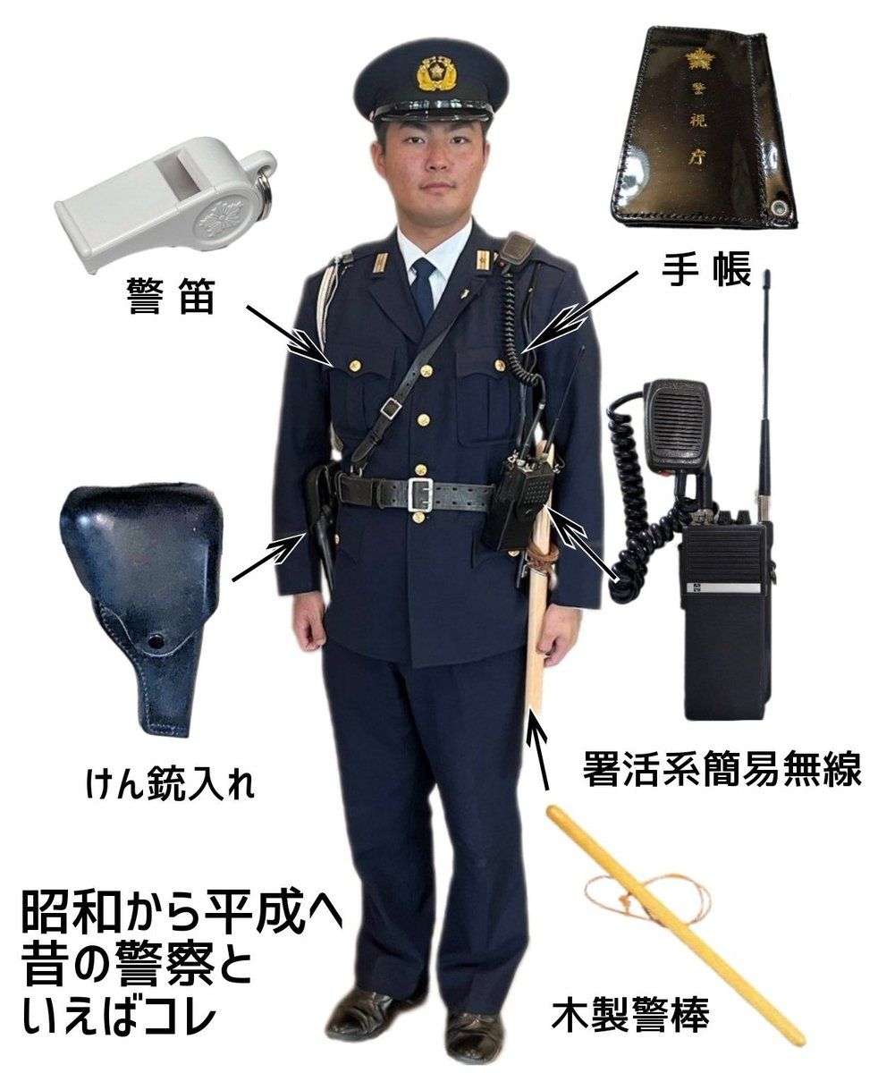 昔の警察官 警笛 手帳 لرو_ن г けん銃入れ 署活系簡易無線 昭和から