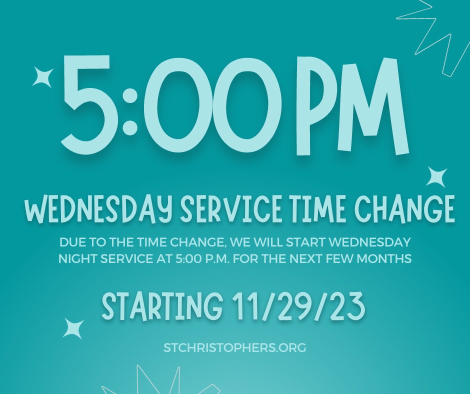 The service moved up... - St. Christopher's Episcopal Church | Facebook