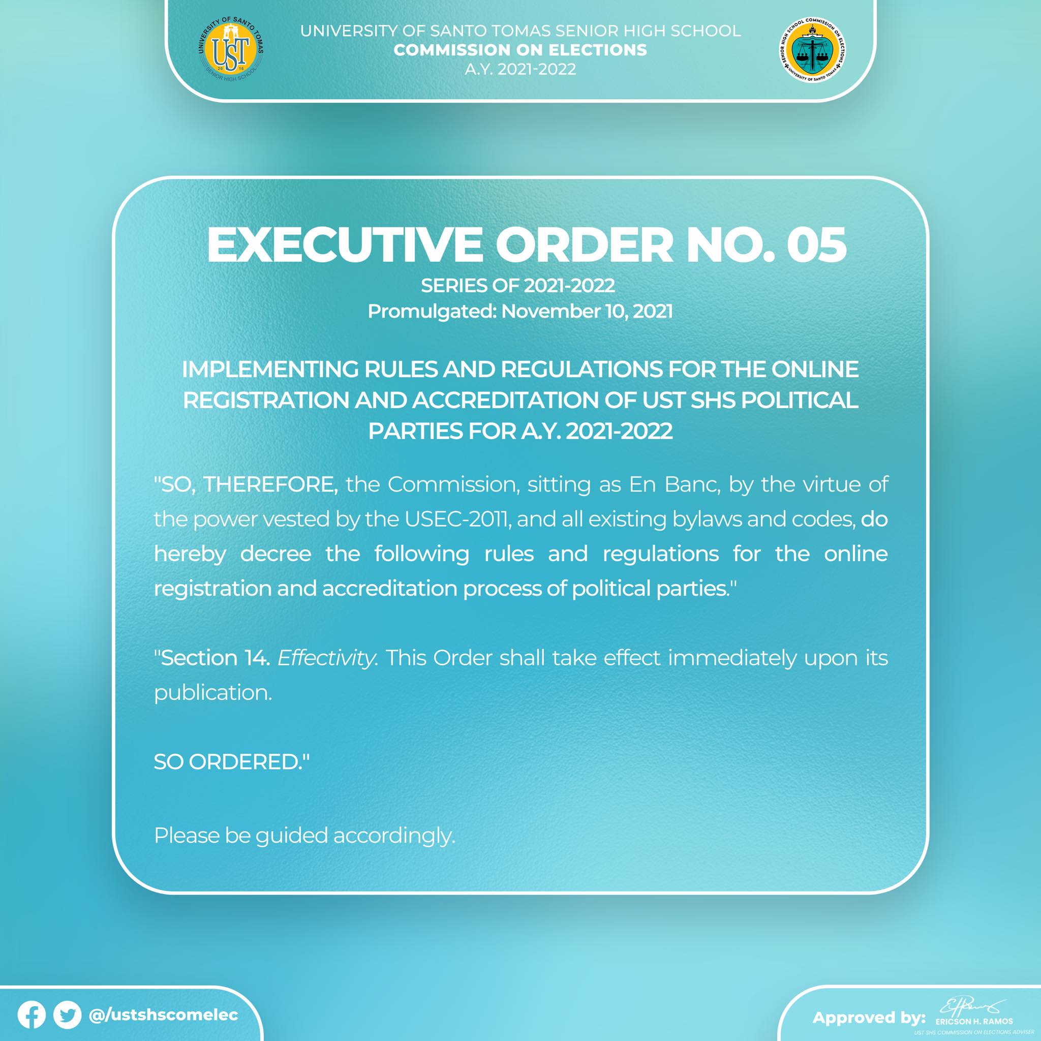 📋 IMPLEMENTING RULES AND... - UST SHS Commission on Elections | Facebook