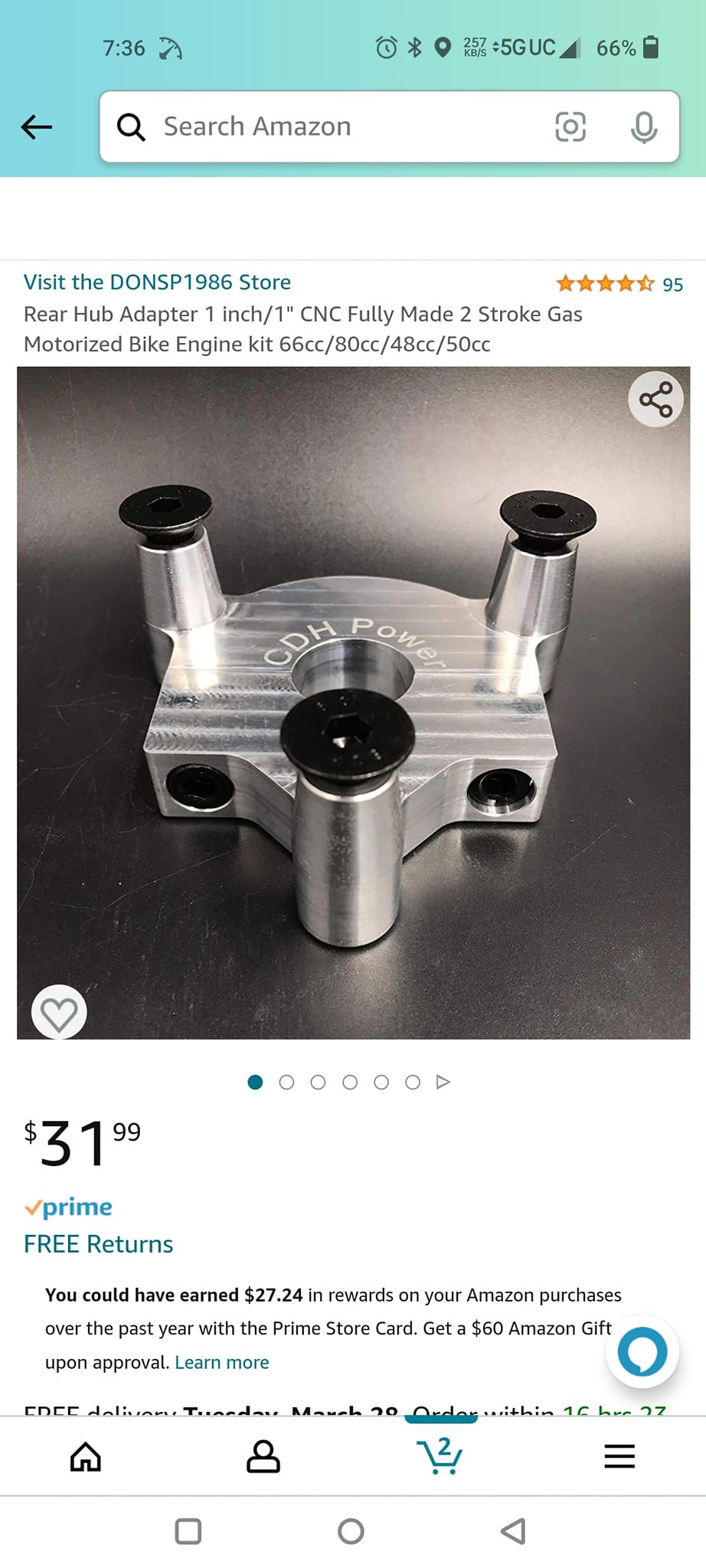 CNC Rear Hub Adapter for 2 Stroke Gas otorized Bike Barbados | Ubuy