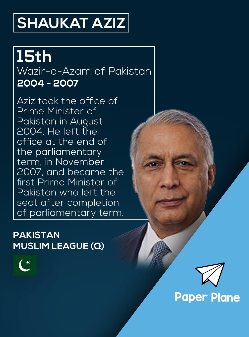 Paper Plane - Shaukat Aziz was appointed Prime Minister...