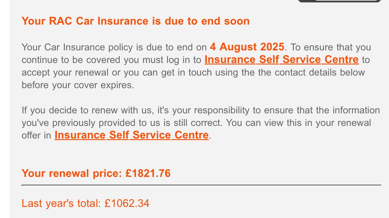 Don't ever use RAC Car Insurance. | Facebook