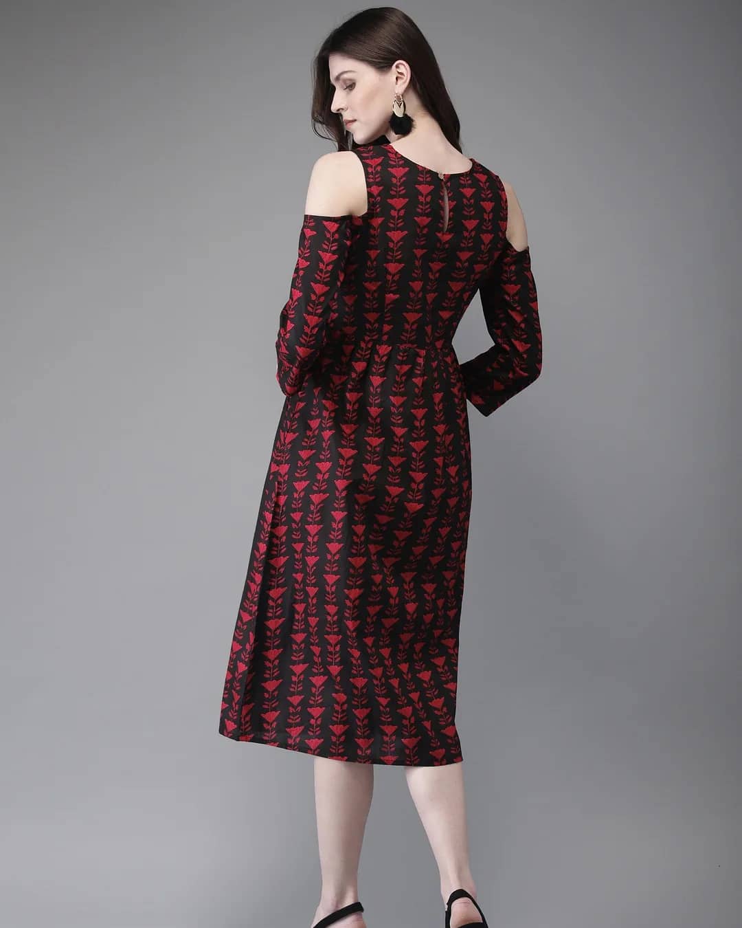 DREAMANGEL FASHION Women's Western Wear Printed Causal Dress - Polyester Comfort Fit