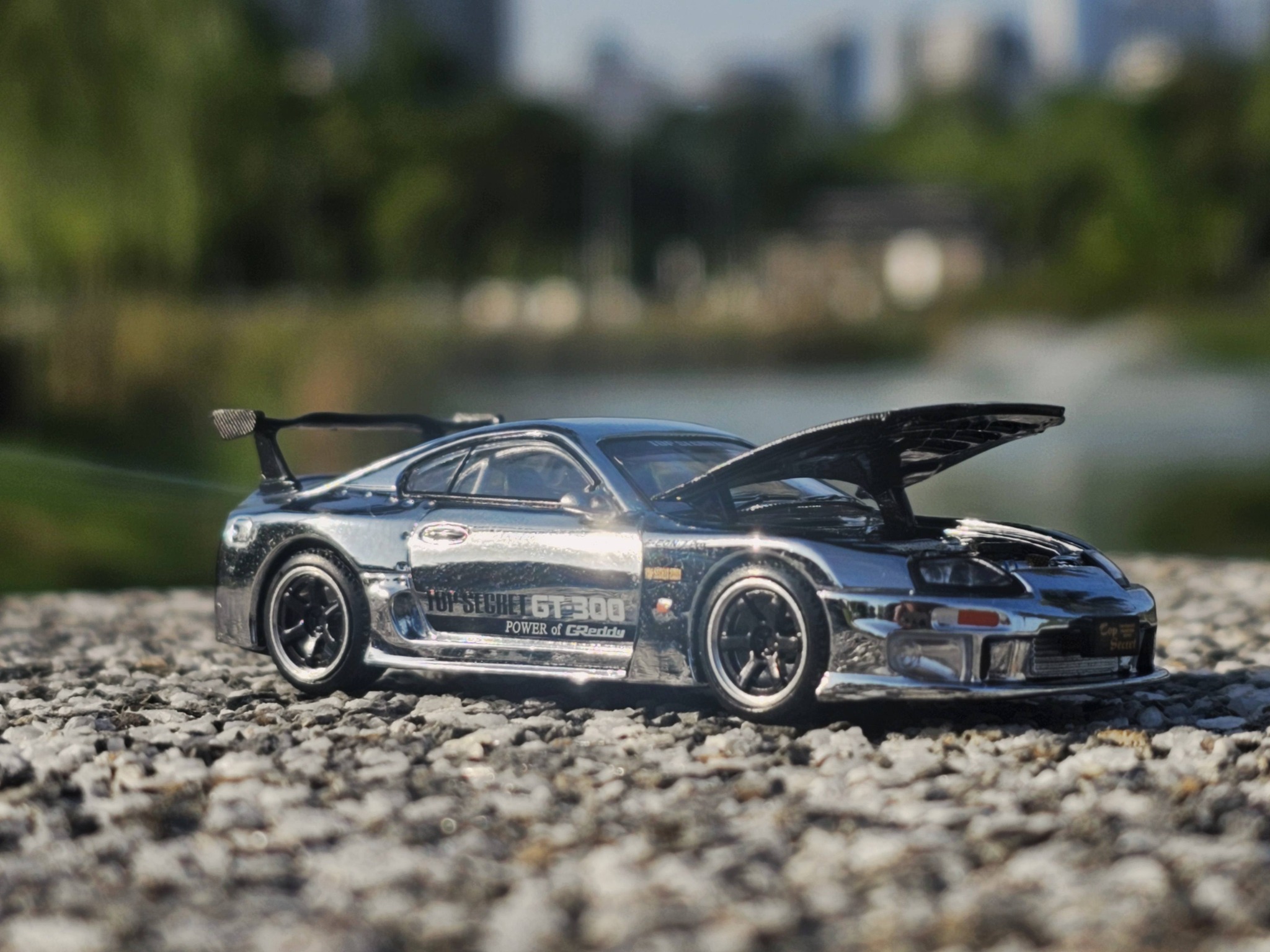 POP RACE 1/64 PR640325 TOP SECRET GT300 SUPRA - SILVER CHROME
