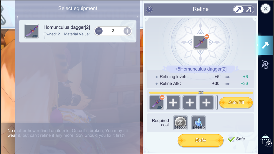 The refinement experience... - Ragnarok M: Eternal Love
