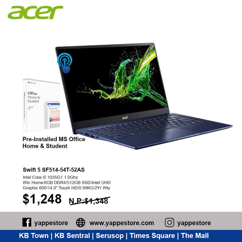 Yappe - LOWEST PRICE EVERYDAY! Acer Swift 5 comes with Microsoft Office ...