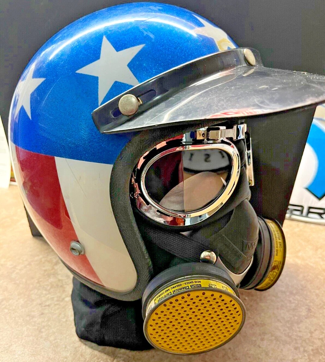 drag motorcycle helmet 1996 Cory McClenathan US National Winning NHRA Top Fuel Race Used Snell SA2025 rated full Simpson Racing Drag Bandit Racing