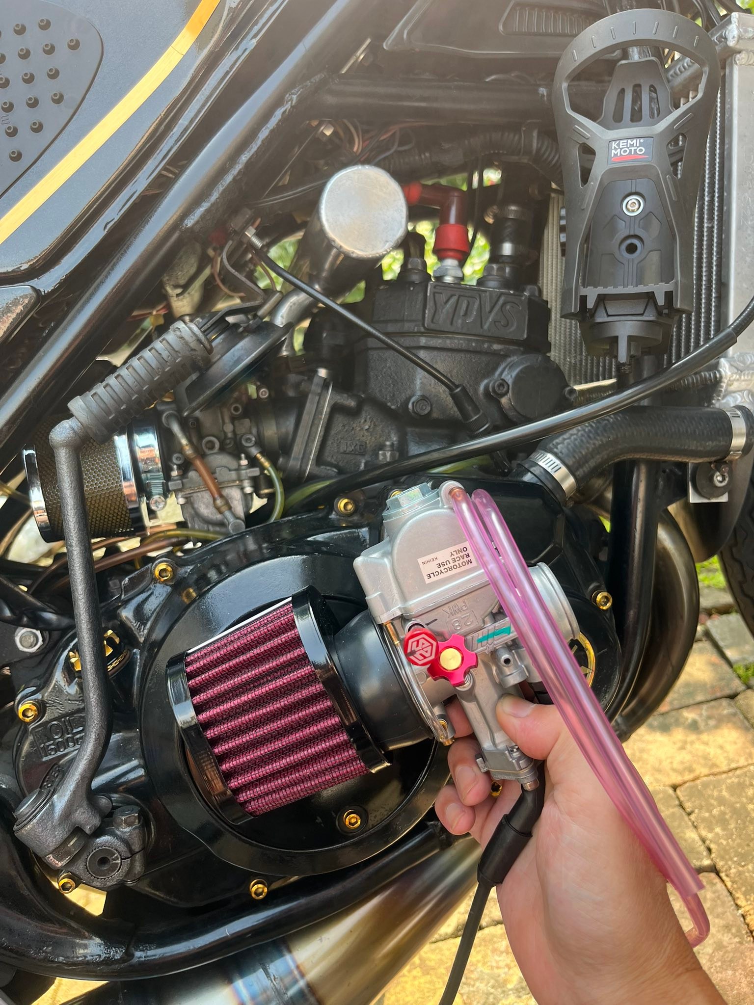 rz250rのキャブをケーヒンのpwk28へ変更してみました。 前回純正の 