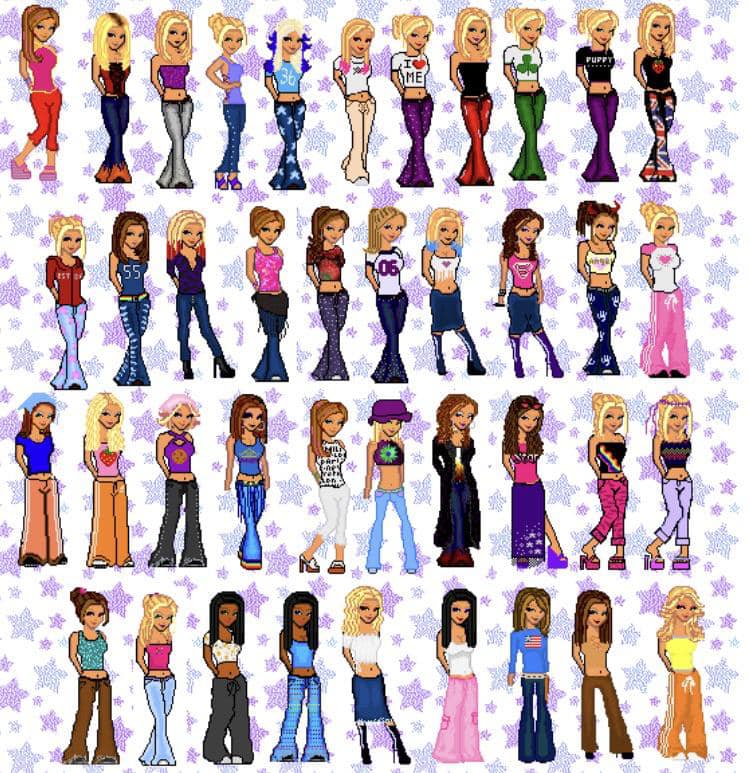 early 2000s doll dress up game Remembering Dollzmania from the PM25300 Black and gold embroidered Pattern format:PAPER (4 - 16)