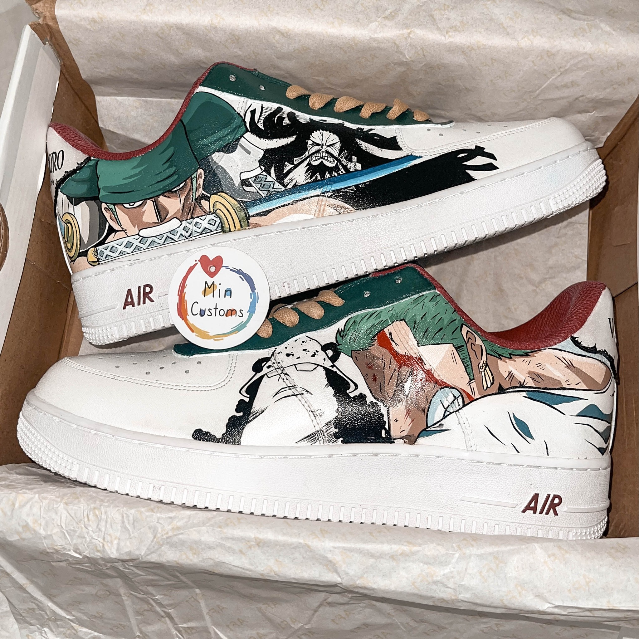 Min Customs - Roronoa Zoro AF1 Custom #onepiece...