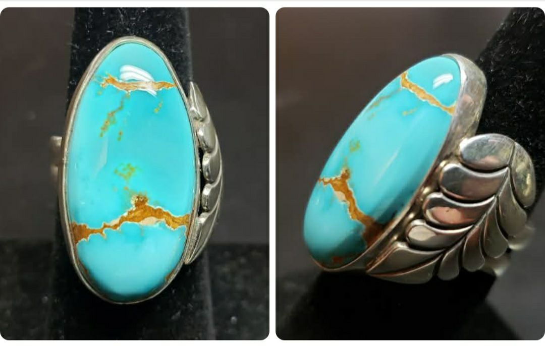 NATURAL MONTEZUMA TURQUOISE RING!!! STEVE YELLOWHORSENAVAJO