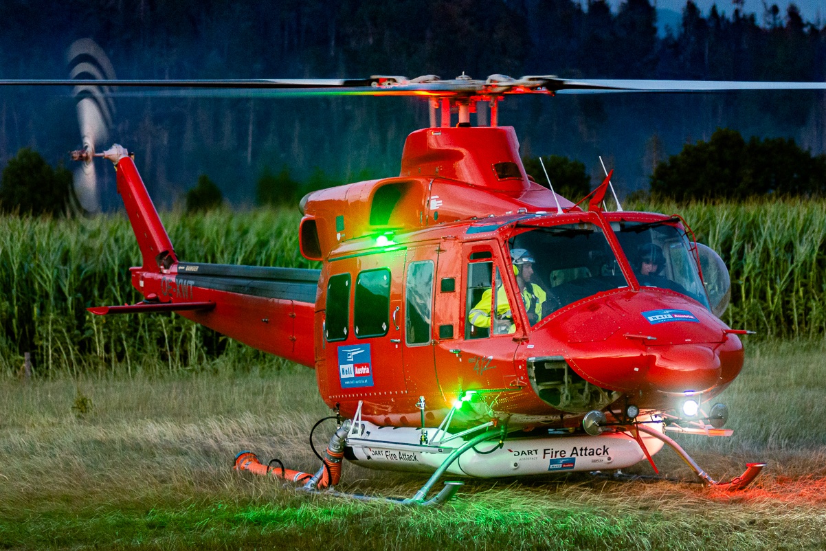 Nordicaviation - Heli Austria Bell 412HP (OE-XWT) during a Night Shift ...