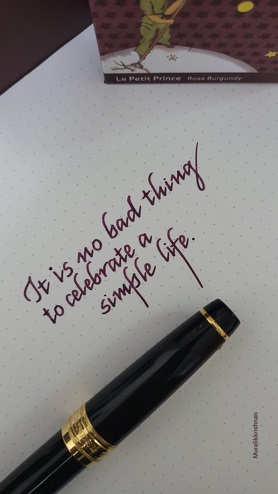 Montblanc Le Petit Prince Rose Burgundy ink matches Bang