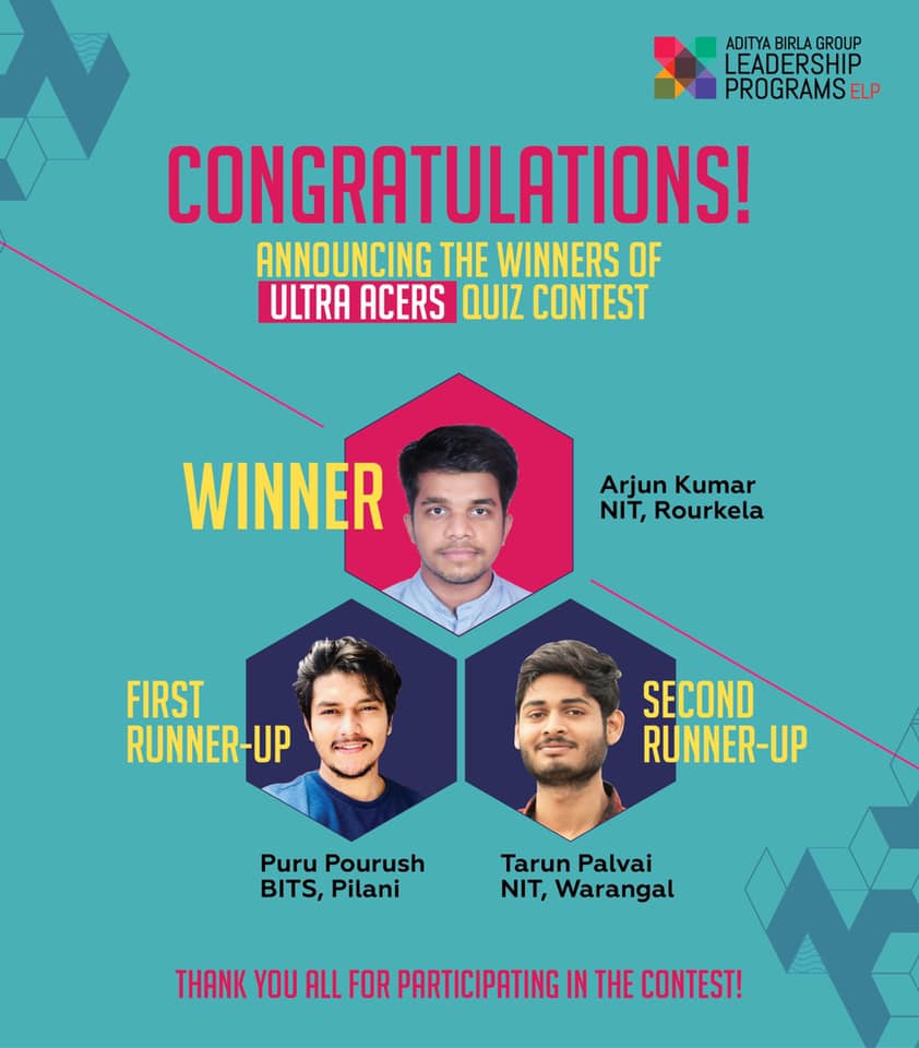 Aditya Birla Group Leadership Programs - Kudos to our UTCL quiz winner ...