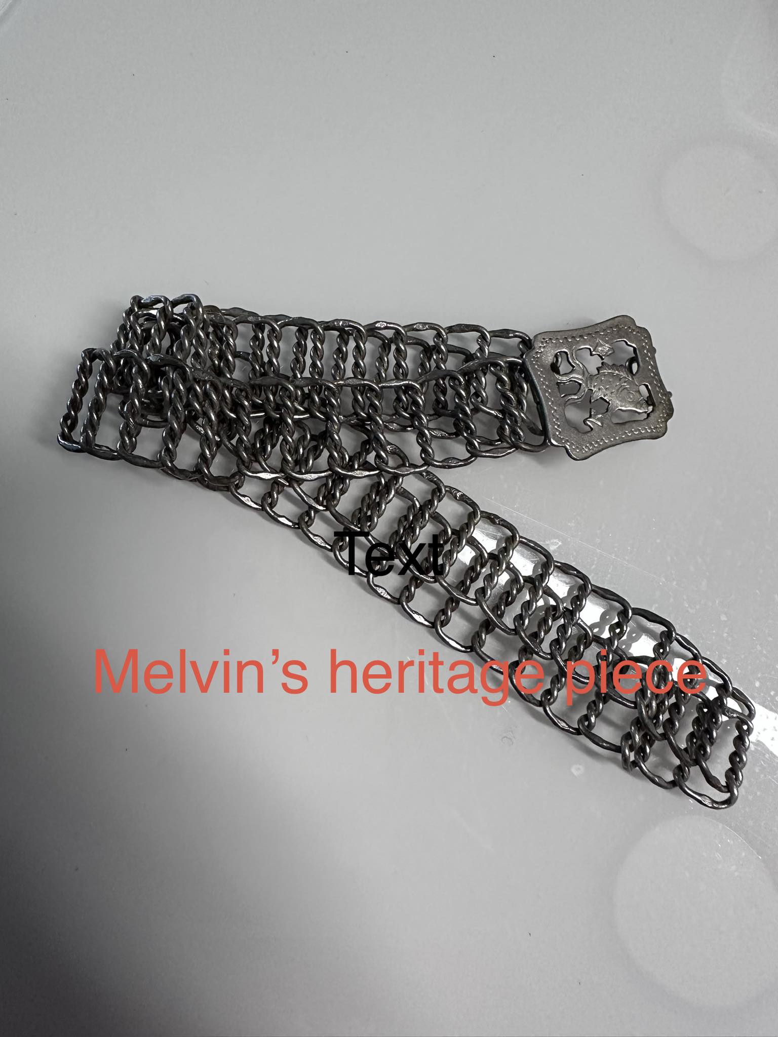 Vintage silver belt from 1940s family heirloom