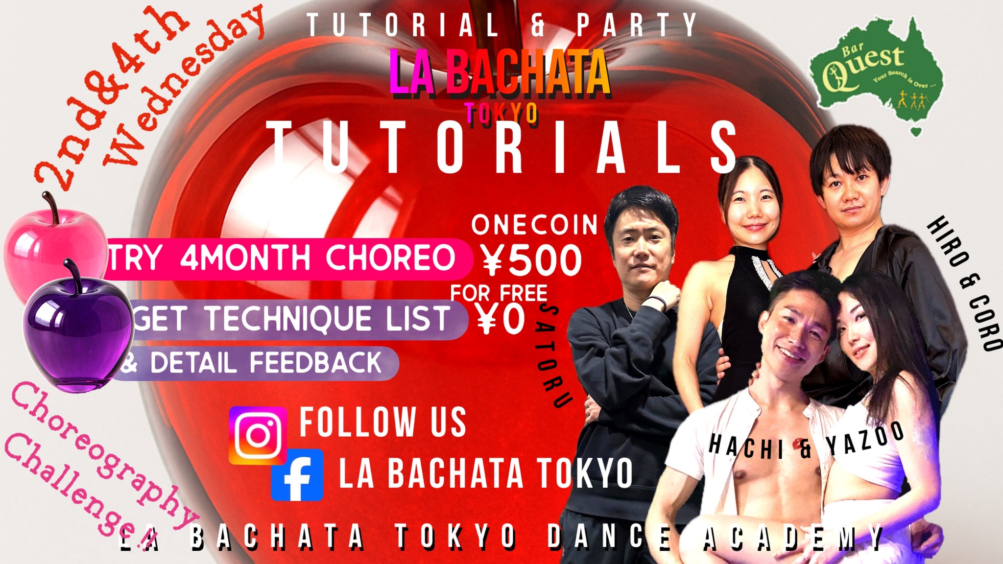 🍎La Bachata Tokyo Tutorials🍎Lesson&Party