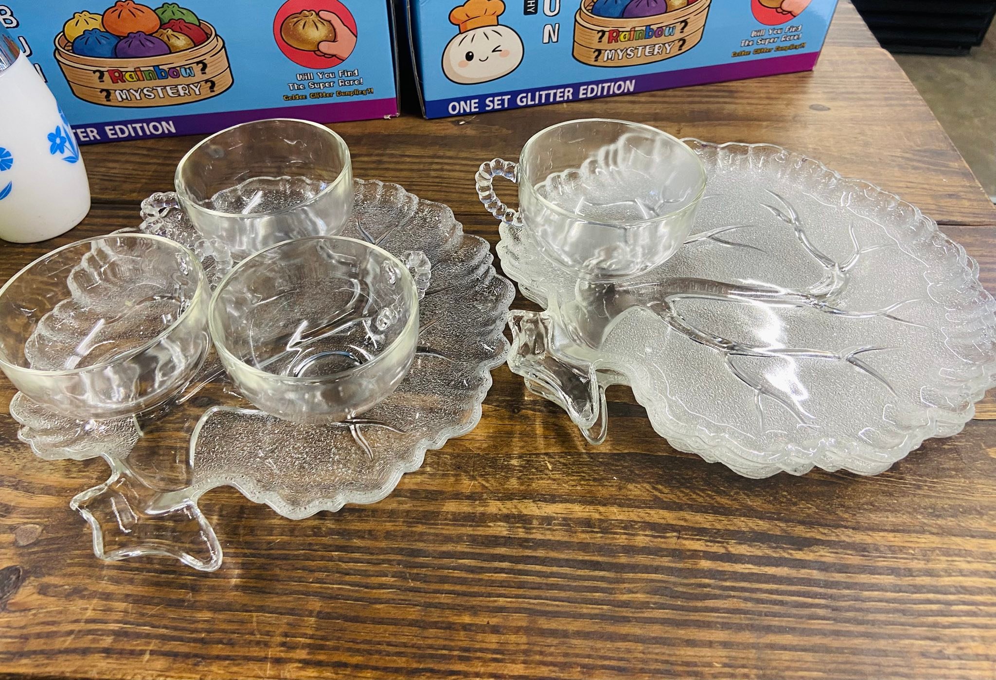 Vintage 1950s Hazel Atlas Orchard Crystal Line Snack Tray & Cup